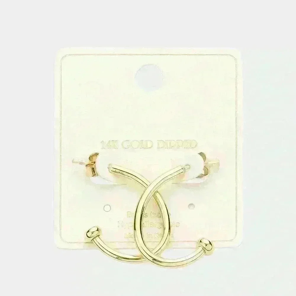 GOLD HALF HOOP EARRINGS